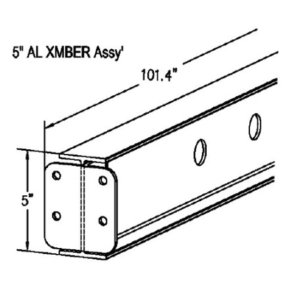 Crossmember, 5", Aluminum, w/ clips